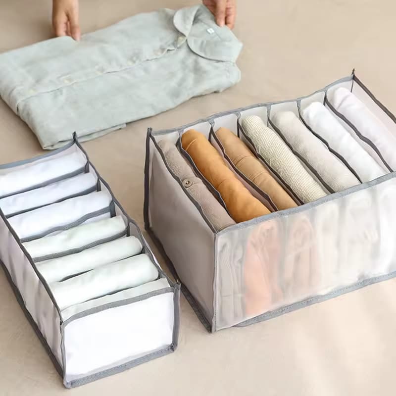 Organizador Armário Roupas Cômoda Guarda-Roupa 7 Divisórias Caixa Organizadora Casa Sala Quarto