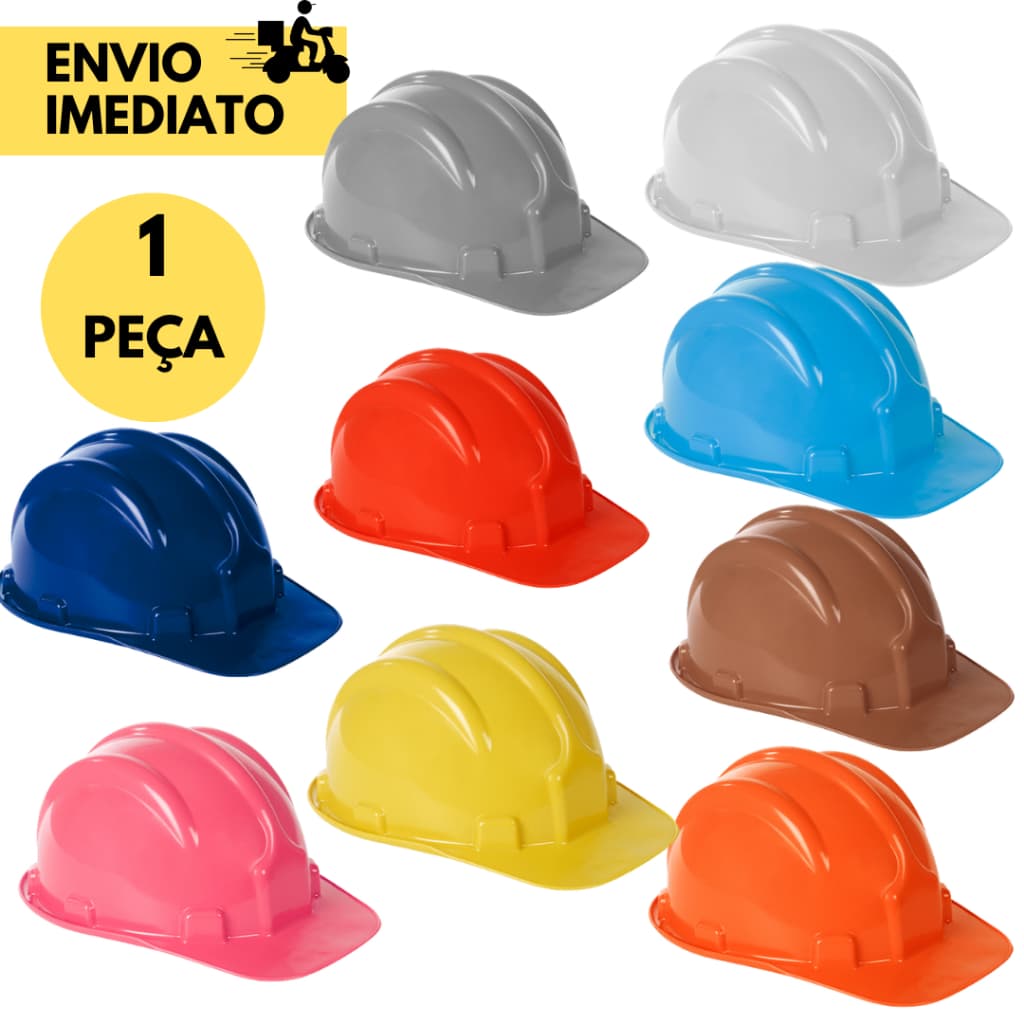 Capacete De Segurança Abra Frontal c/ Carneira p/ Obra Construção Civil Trabalho Plastcor s/ Jugular