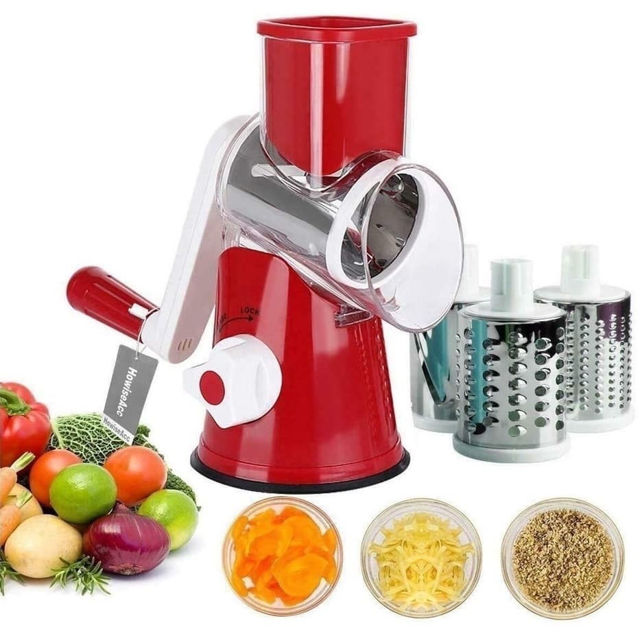 Cortador Fatiador Ralador de Queijo Legumes Cortador Vegetais Manual 3 em 1 Multiuso Premium