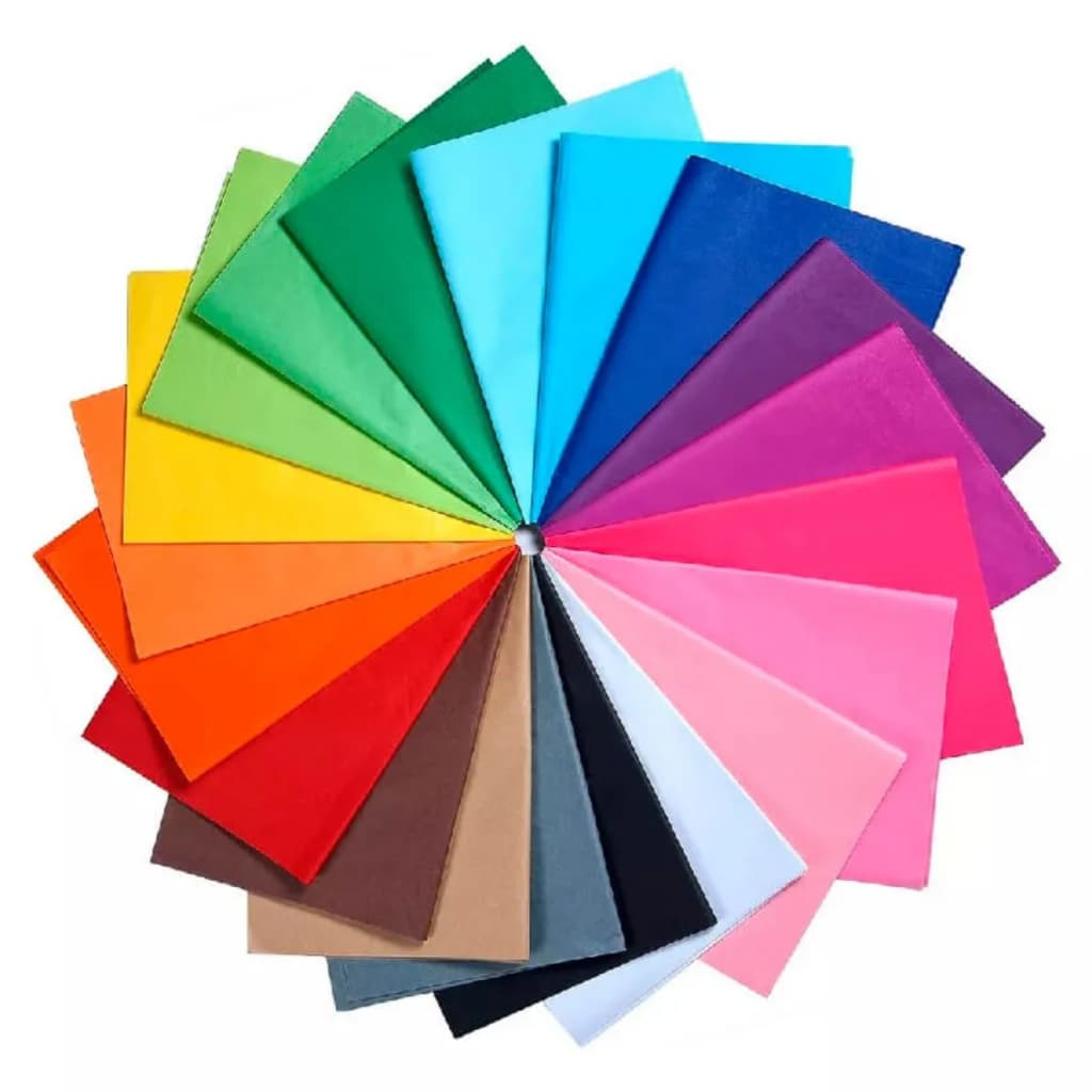 Papel Seda Branco Varias Cores 50x70cm 1000 folhas embrulho, artesanato, pipas Papel seda grande