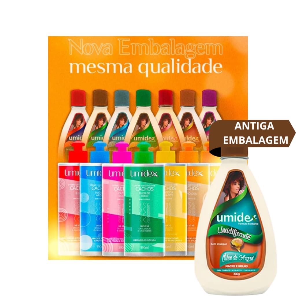 Creme Umidificante Umidex Óleo de Argan 390g Maciez e Brilho