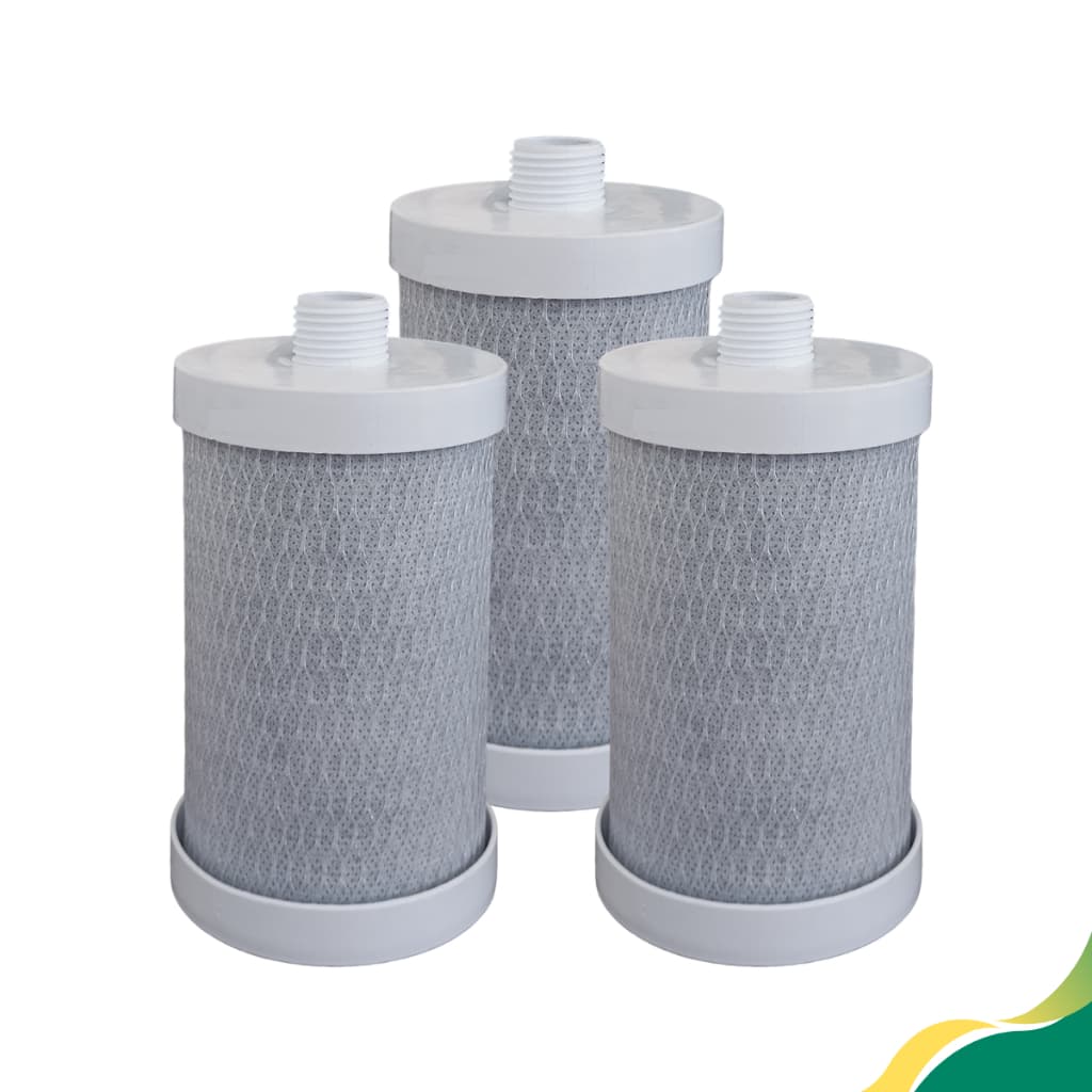 KIT com 3 Carvão ativado (block) com rosca 5", pia, bebedouro, chuveiro, pontos de saída