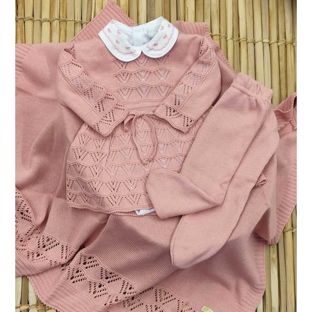 Saída de Maternidade em Tricô Vestido Bebê