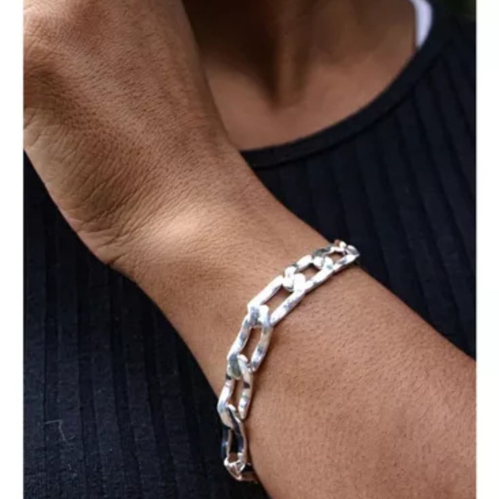 Pulseira De Prata N925 Corrente Grossa Elegante Legitima Joias E Acessorios