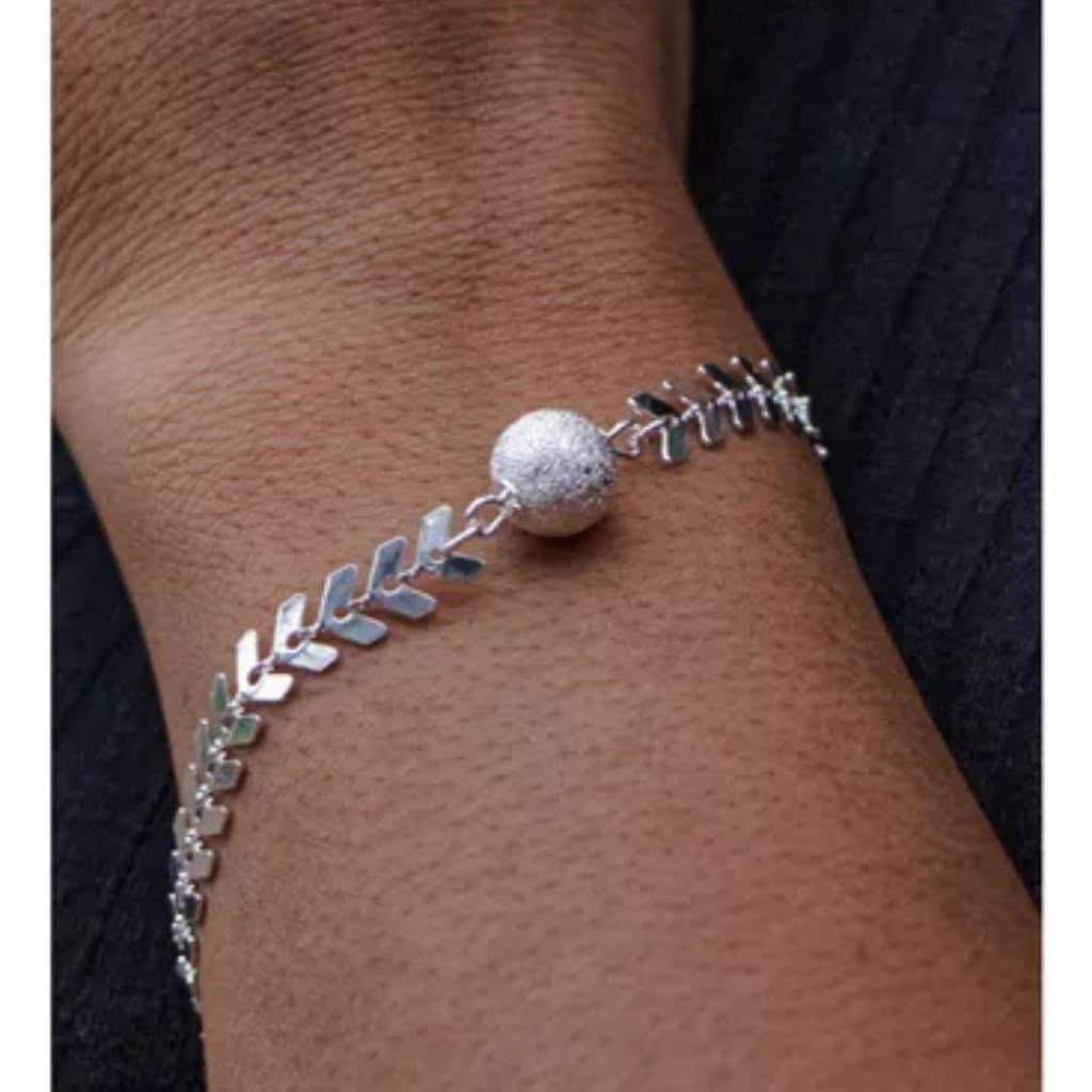 Pulseira De Prata N925 Ecama de Peixe Com pingente Legitima Fina Delicada Joias e Acessorios