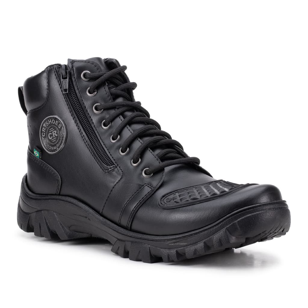 Bota Coturno Militar Motociclista Ziper Lateral Crshoes 8020