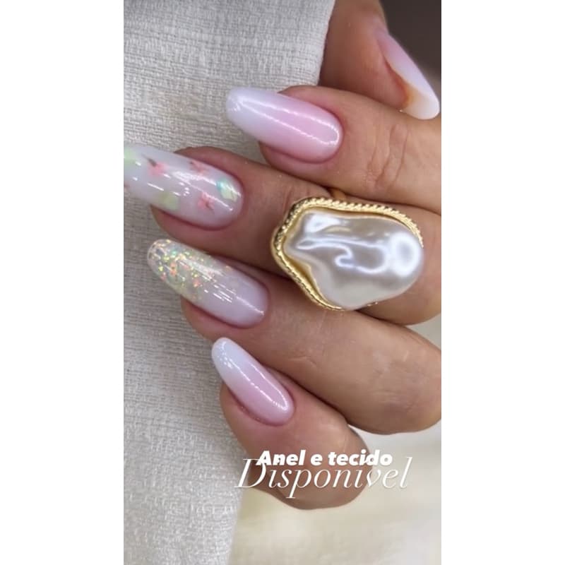 anel de pérola / itens para foto cenário nails