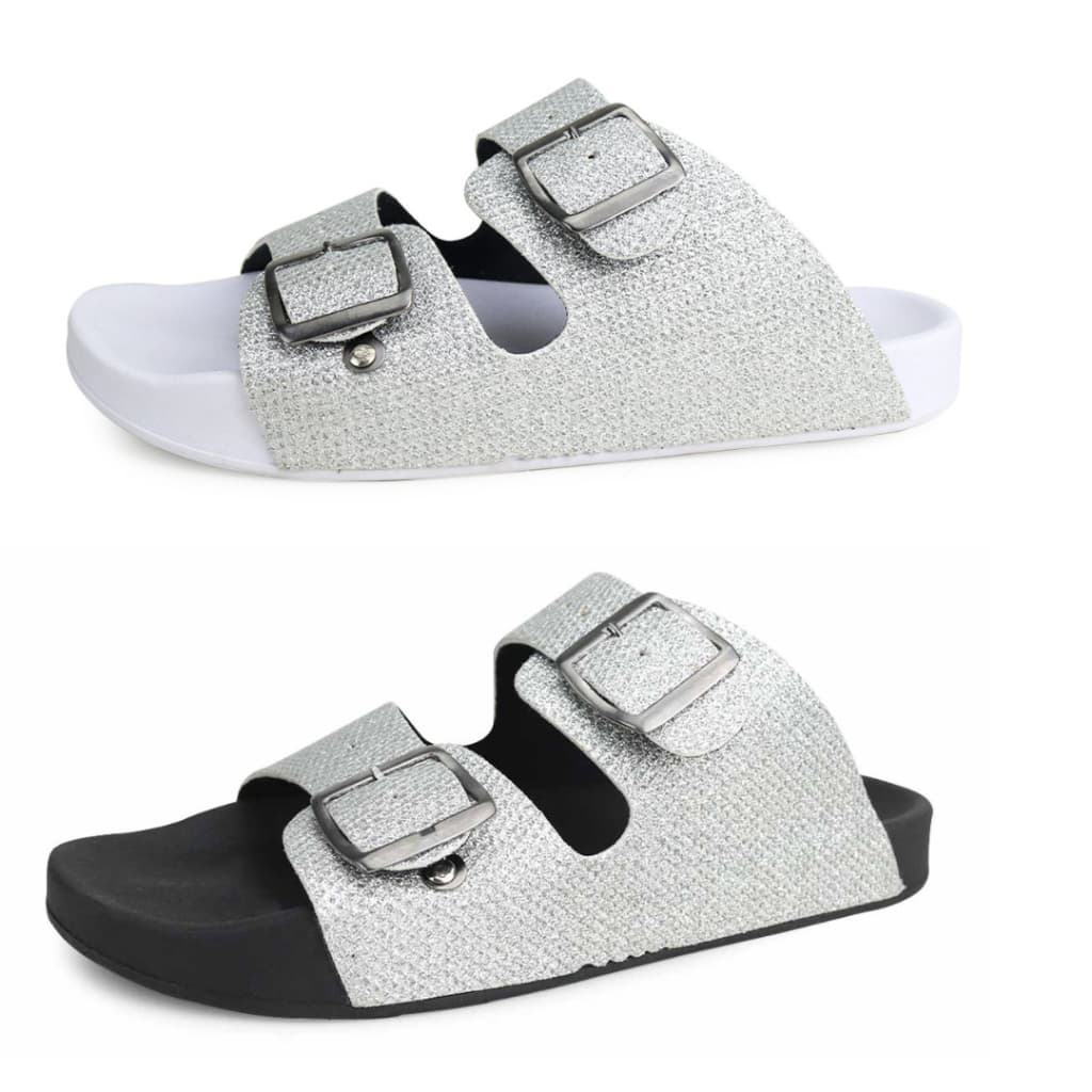 Kit 2 Pares Papete Feminina Brilho Glitter Injetada Conforto e Macio Confortável Promo