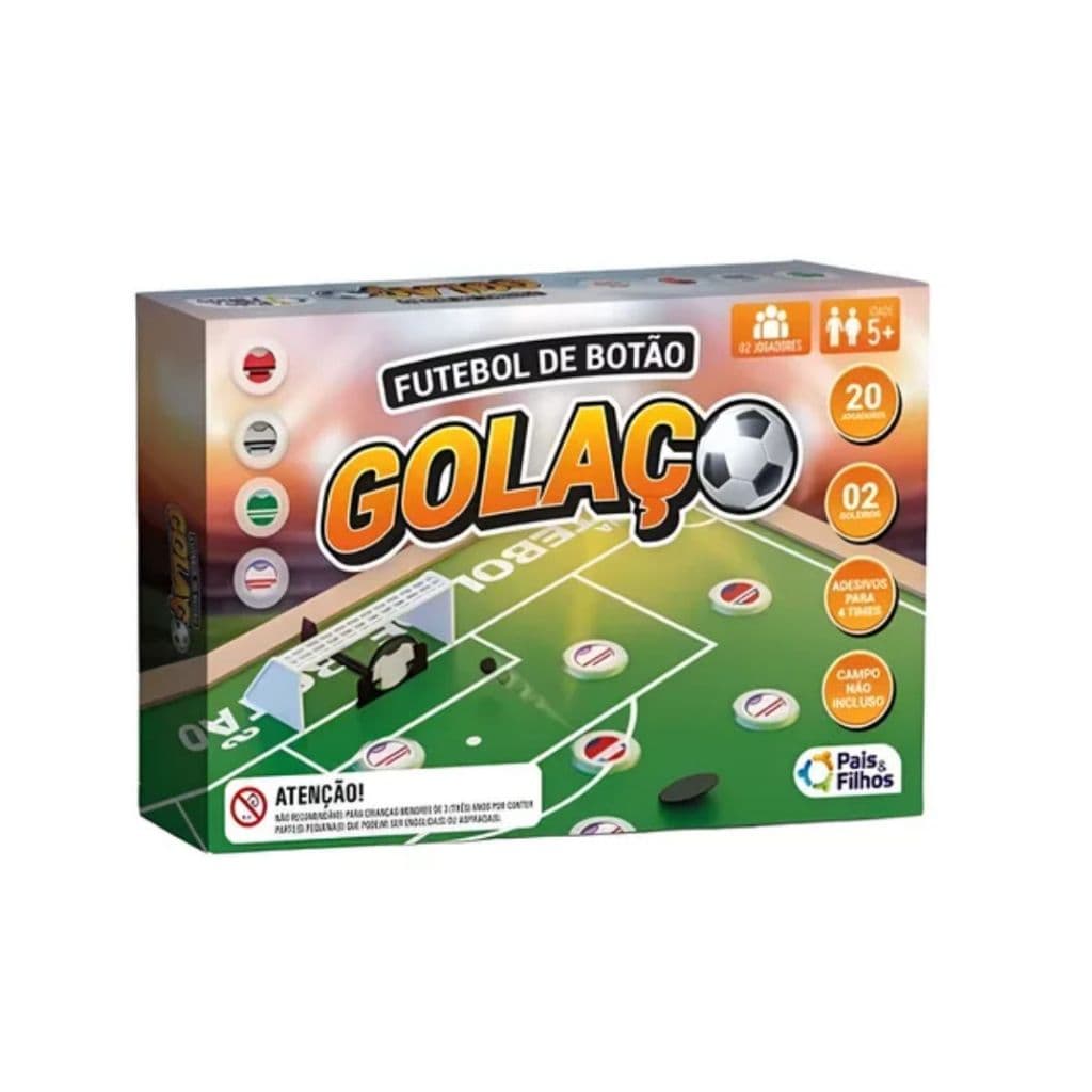 Futebol de Botão Golaço Traves Jogadores Botões Goleiro Interativo Pais e Filhos