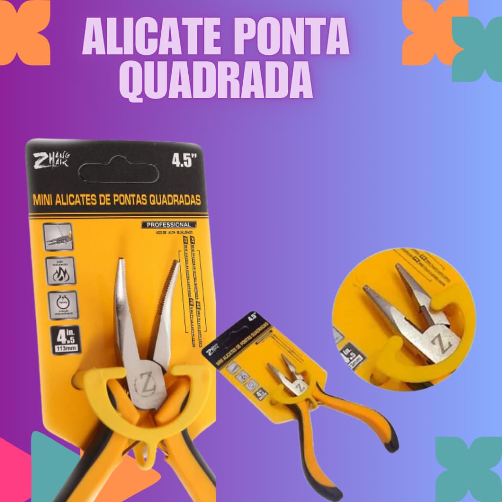 Mini Alicate Pontas Quadrada Para Microlins P/mega Hair 4.5