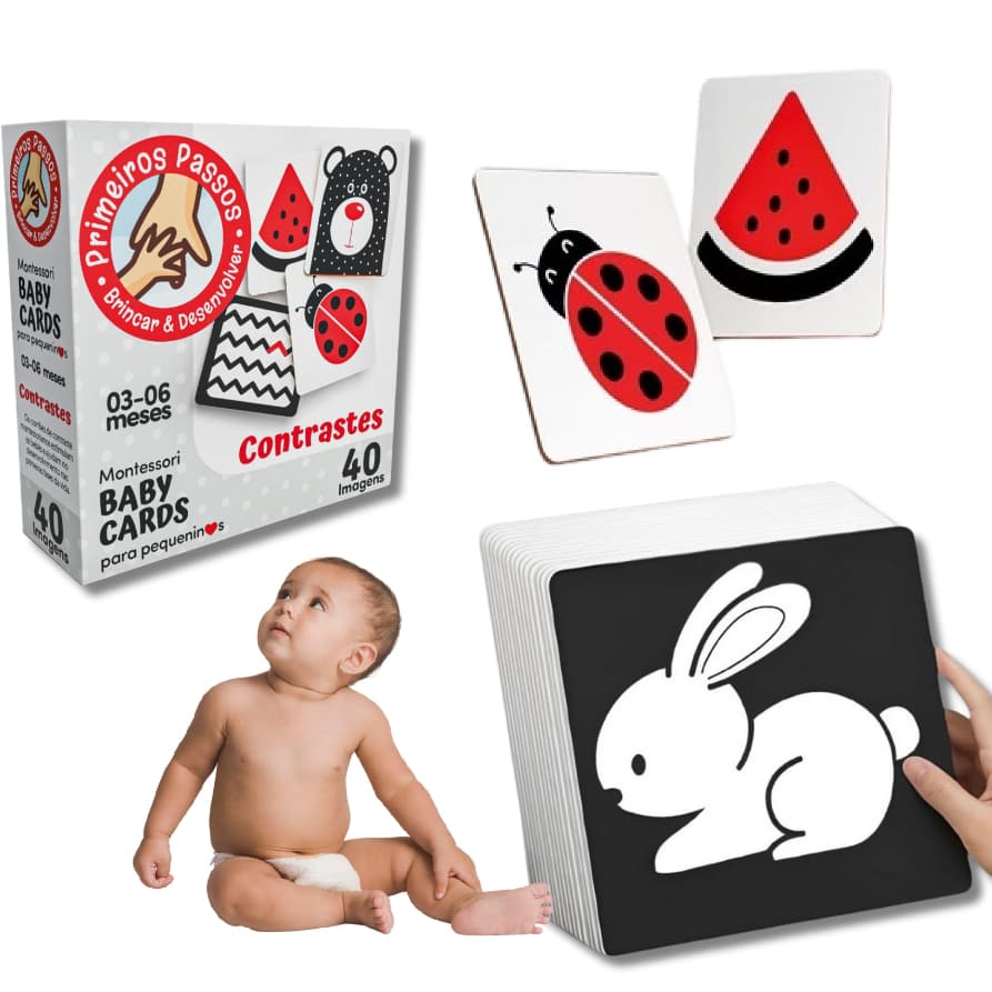 Cartão Preto Branco Para BebêsEducação Flashcards DeBebê AltoContraste Visual EstimulaçãoMontessori BrinquedosEducativos