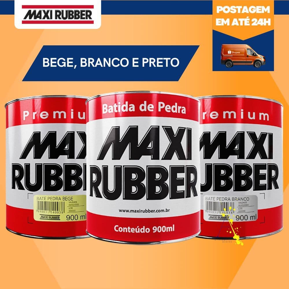 Bate Pedra Branco/Bege/Preto 900ml Maxi Rubber