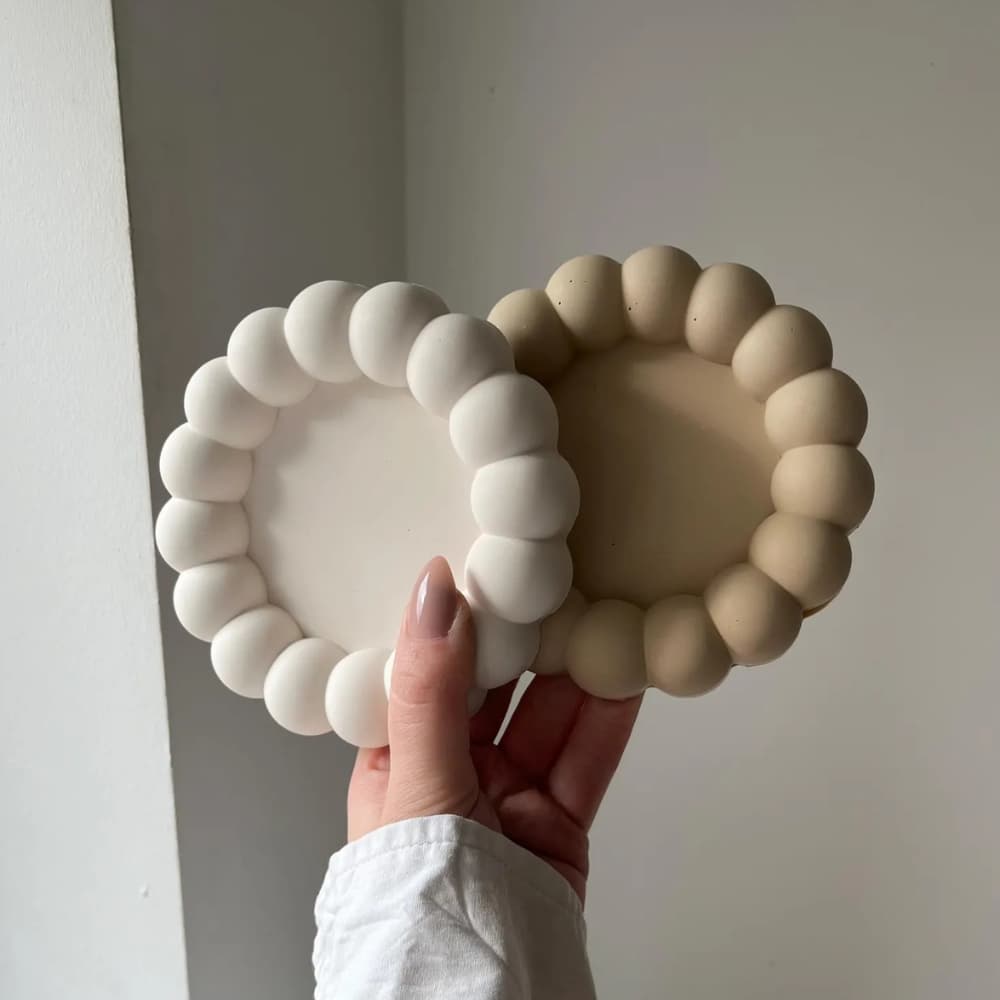 Bandeja Puffy Porta Joias 12cm Decoração Quarto Banheiro Lavabo Aesthetic