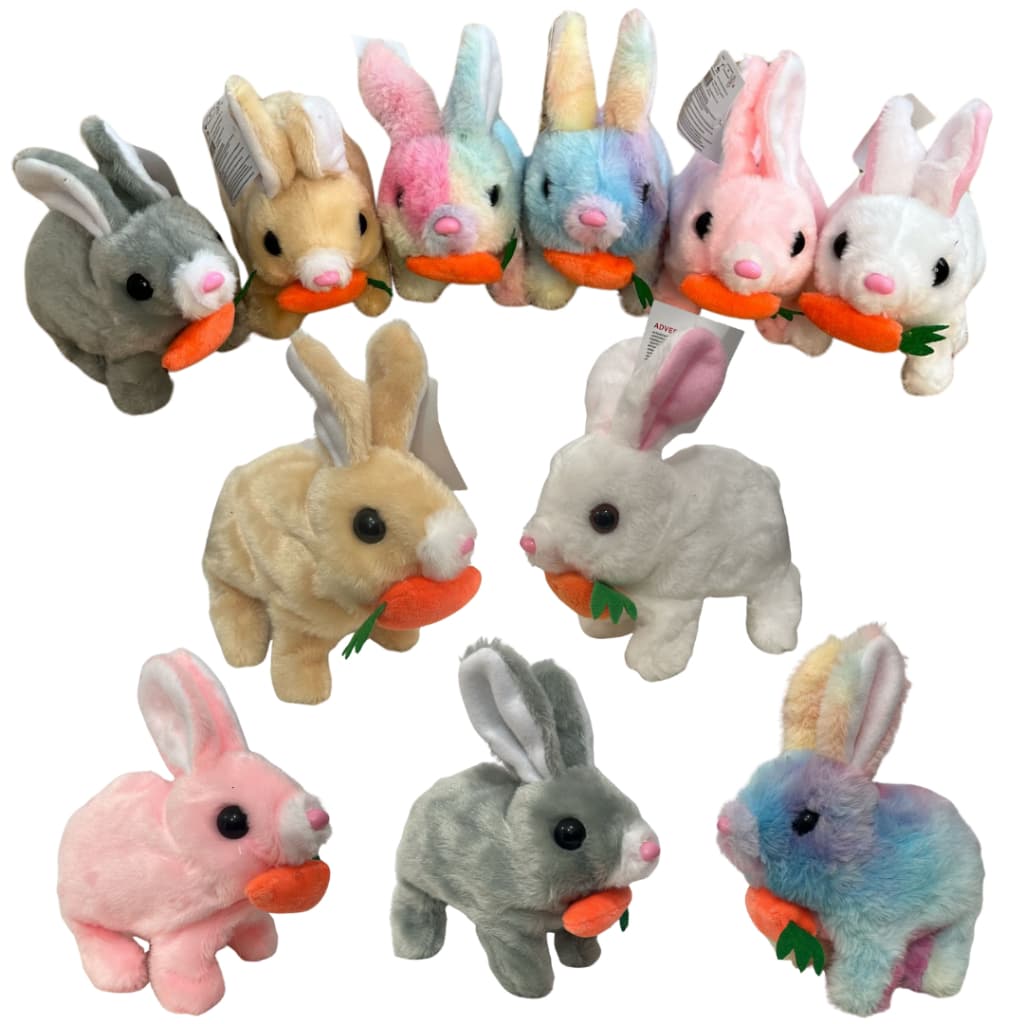 Coelho de Pelúcia Eletrônico | Anda, Emite Sons e Mexe as Orelhas | Brinquedo Infantil Interativo