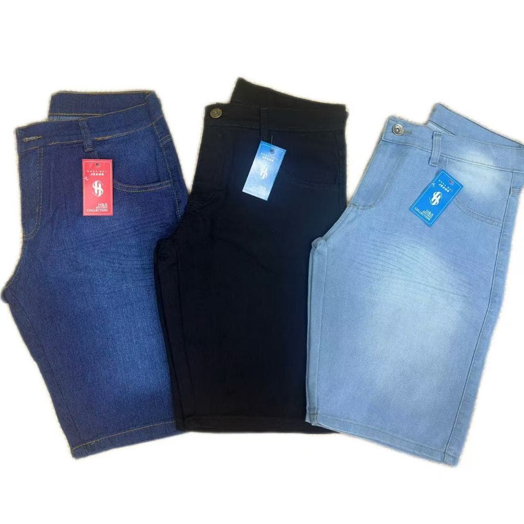 Kit 3 Bermuda Jeans Masculina Com Elastano SLIM  Premium várias  Lavargem envio imediato