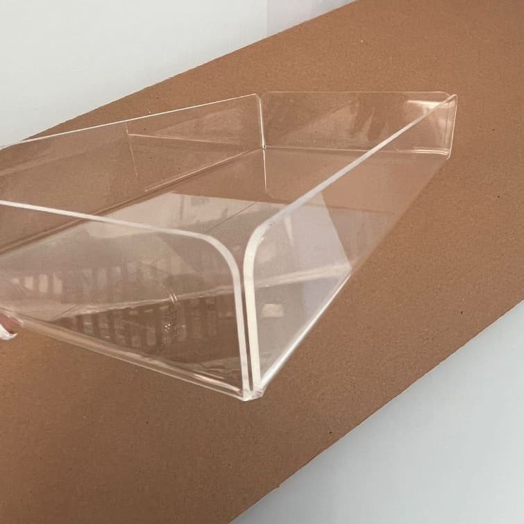 Bandeja Dobrada  De Acrílico Luxo Para Lavabo Maquiagem Papel Toalha Kit Higiene 26x14cm