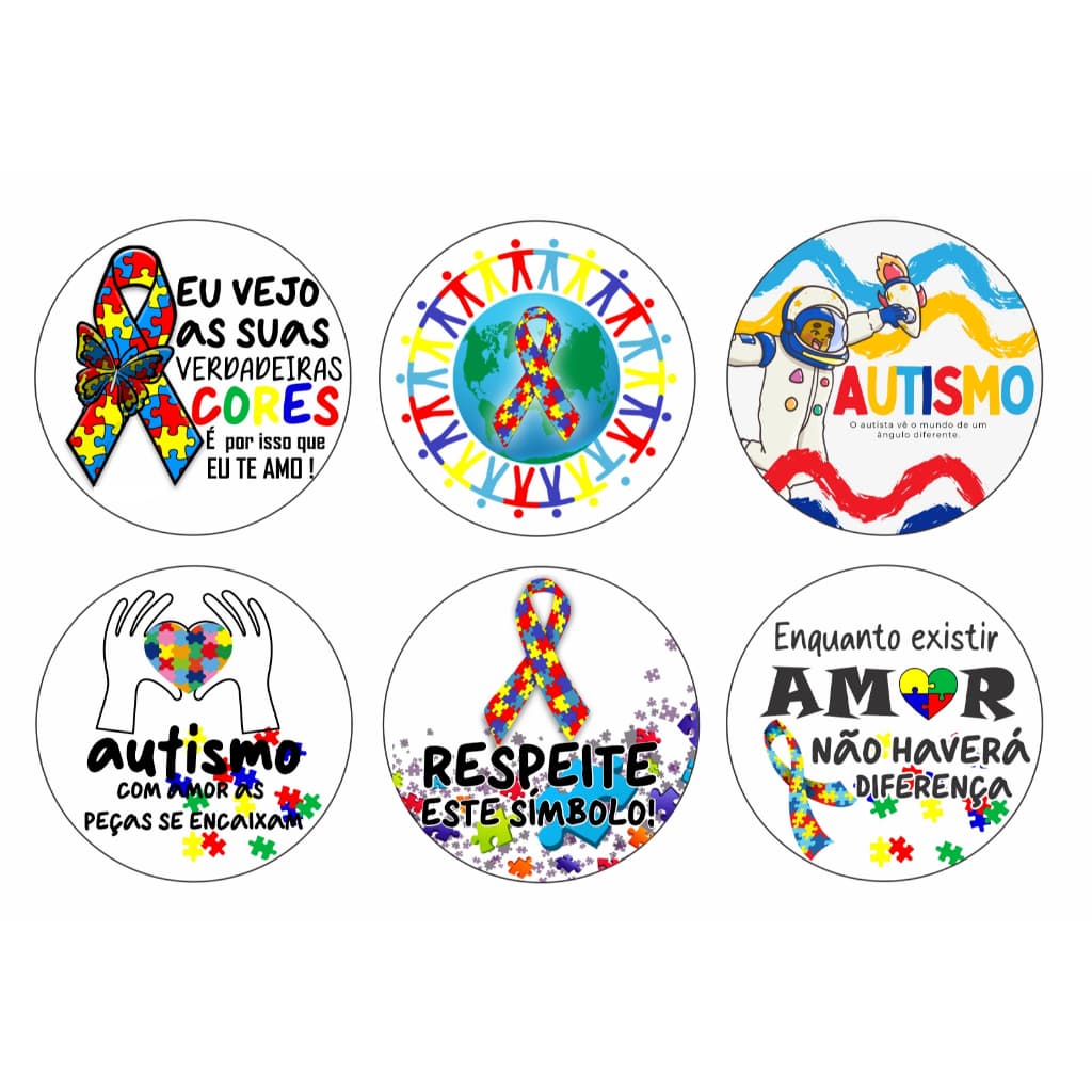 ADESIVO VINIL AUTISMO 4CM X 4CM - RECORTADO