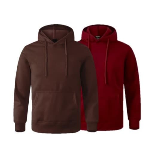 Kit 2 Moletom Canguru Com Bolso e Capuz Algodão Liso Sem Estampa Flanelado Masculino e Feminino