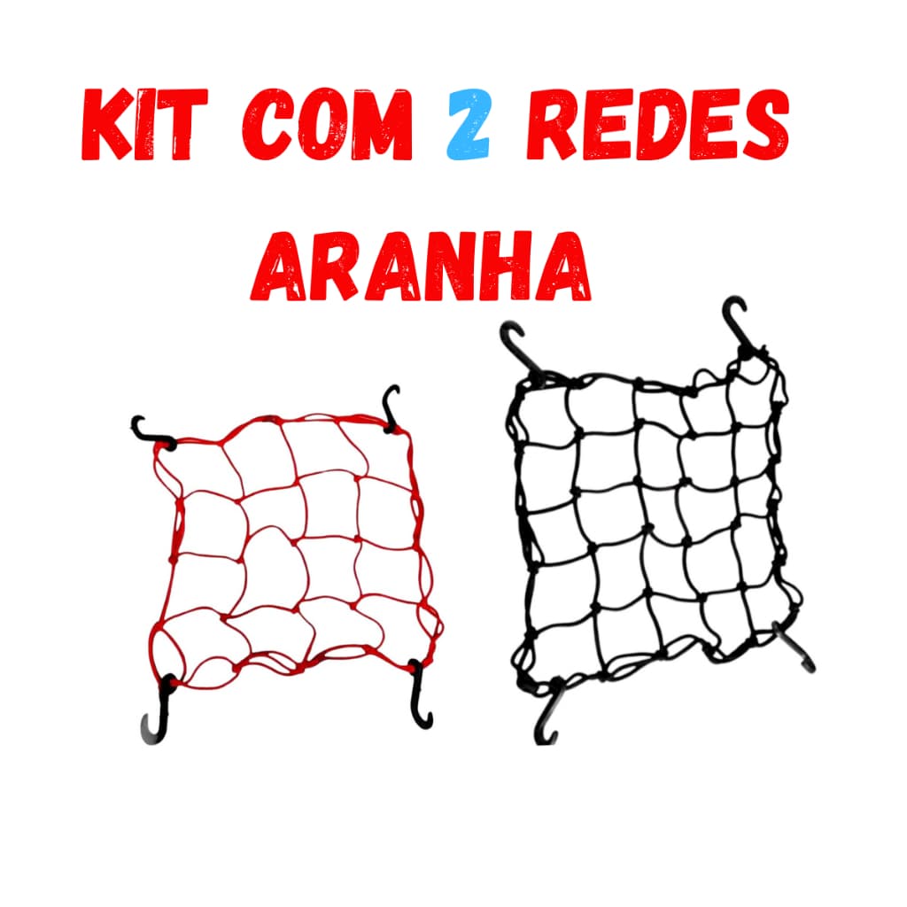 Rede  Capacete Elástica Aranha Kit Com 2 unidades Rede Para Motos Transporte Capacete 35x35