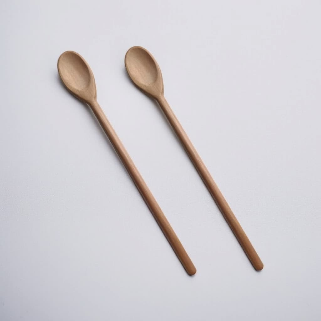 Kit 2 Colher De Pau Madeira 38cm Rústica Multiuso