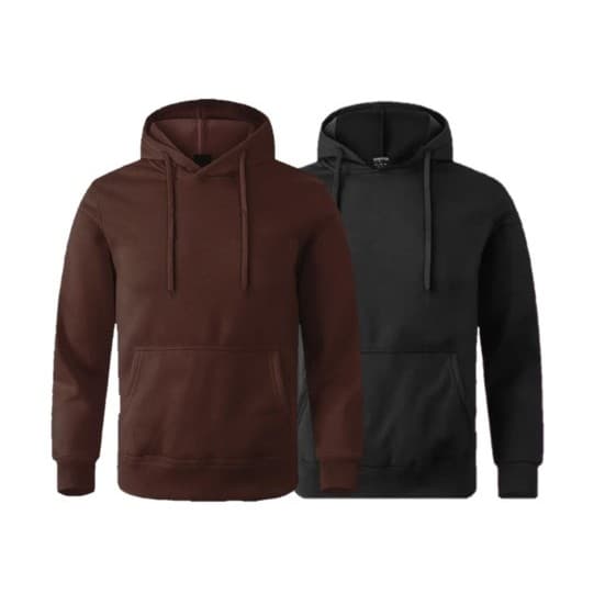 Kit 2 Blusa de Frio Algodão Canguru Moletom Com Bolso e Capuz Masculino e Feminino Sem Estampa