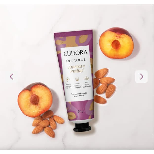 Creme Perfumado Para As Mãos Instance Ameixa e Praliné 30g Eudora.
