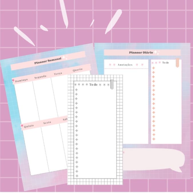 Combo Bloco de notas caderno de disco/inteligente - checklis t- papelaria