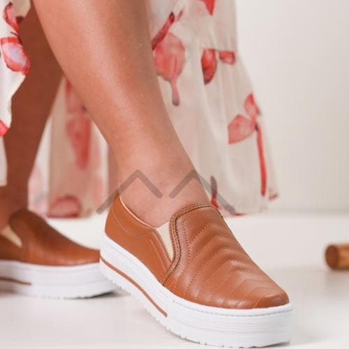 Tênis Slip-on Solado Branco Sapatênis Sapato Feminino Sapatilha Casual Confortável Envio Imediato