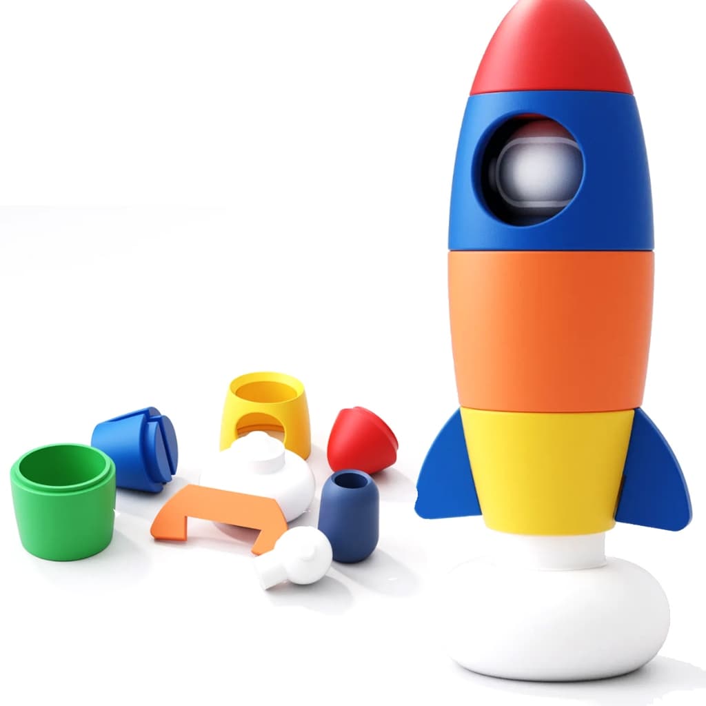 Brinquedo Foguetinho de Montar - Aventura Espacial para Bebês e crianças: Criatividade e Diversão