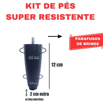 Pés Cama box ou Cabeceiras com regulador de altura  cod14  kit 6un