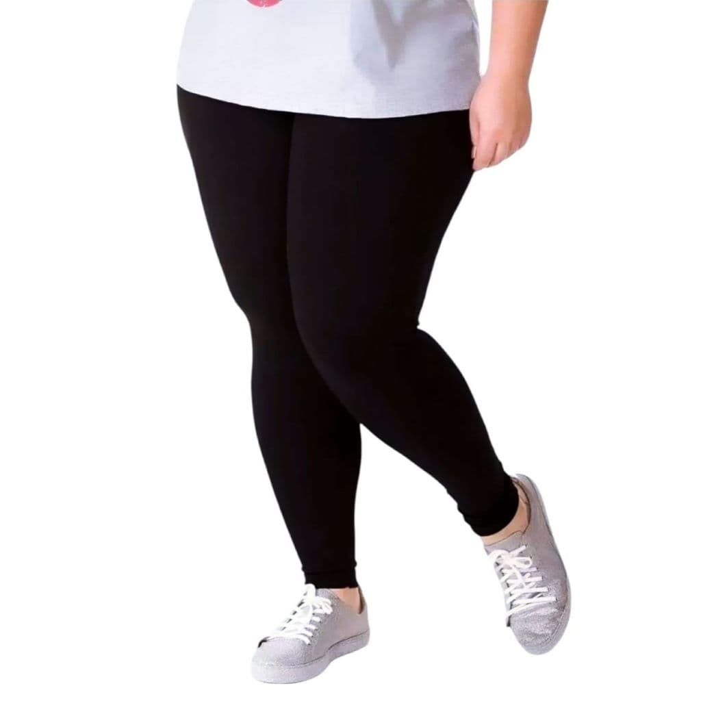 Calça Legging Plus Size Leg Suplex Zero Transparência Costura Reforçada Cintura Alta