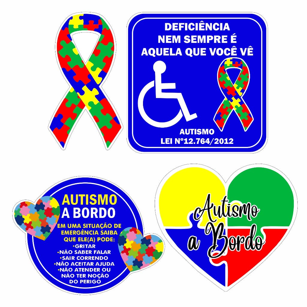 ADESIVO PARA CARRO AUTISMO PCD - CARRO AUTISTA