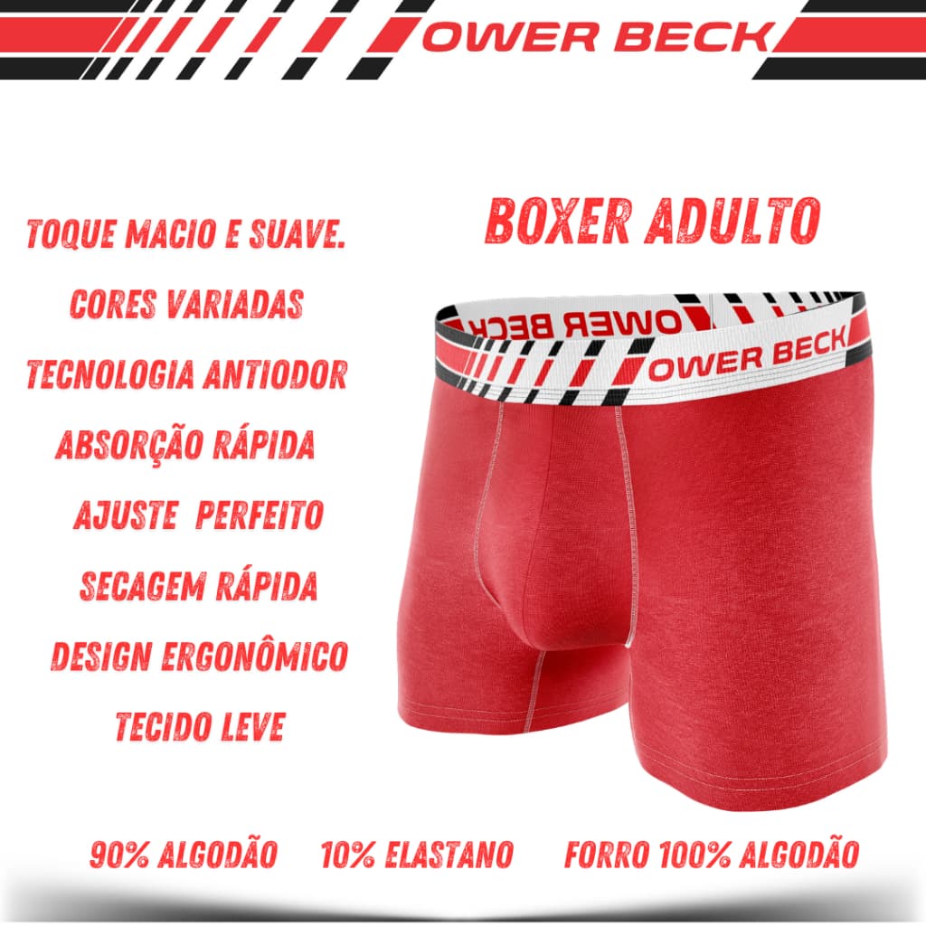 Kit Com 5 Cuecas Algodão Boxer Box Cotton Box Boxer Adulto