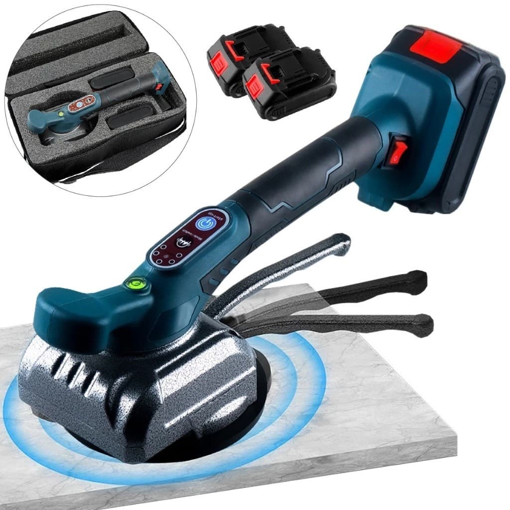 Máquina de Assentar Piso Elétrica 68V Premium c/ 2 Baterias - 30kg Sucção e 5 Velocidades