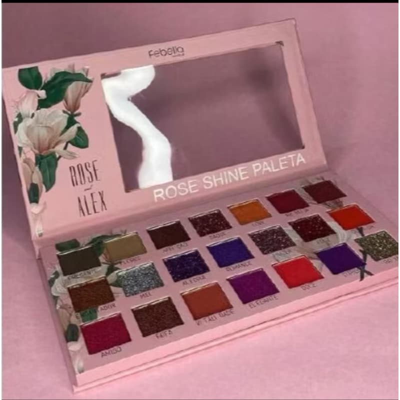 Paleta de Sombras Rose Shine 21 Cores – Febella ✨