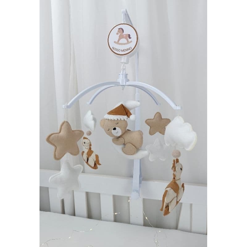 Móbile Urso na Lua+ Cavalinhos + Estrelas e Nuvens