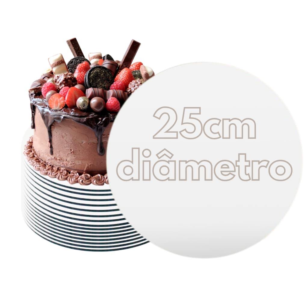 Kit 50 Base Para Bolo 25cm Redondo Mdf Cake Board Resistente