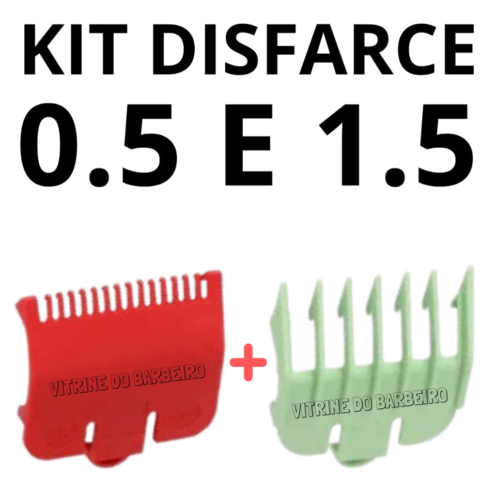 Kit Barbeiro 2 Pentes De Disfarce 0,5 + 1,5 Uso Profissional