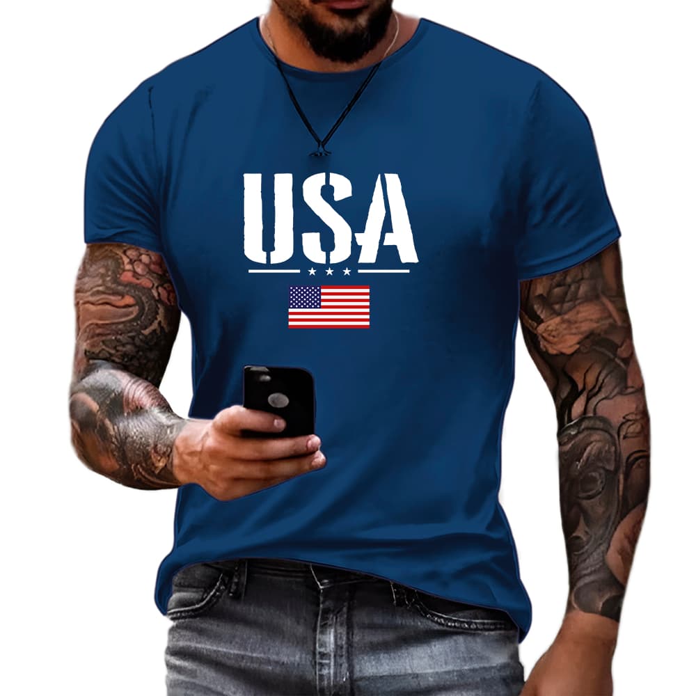 Camiseta Masculina USA Algodão 30.1 Premium Luxo