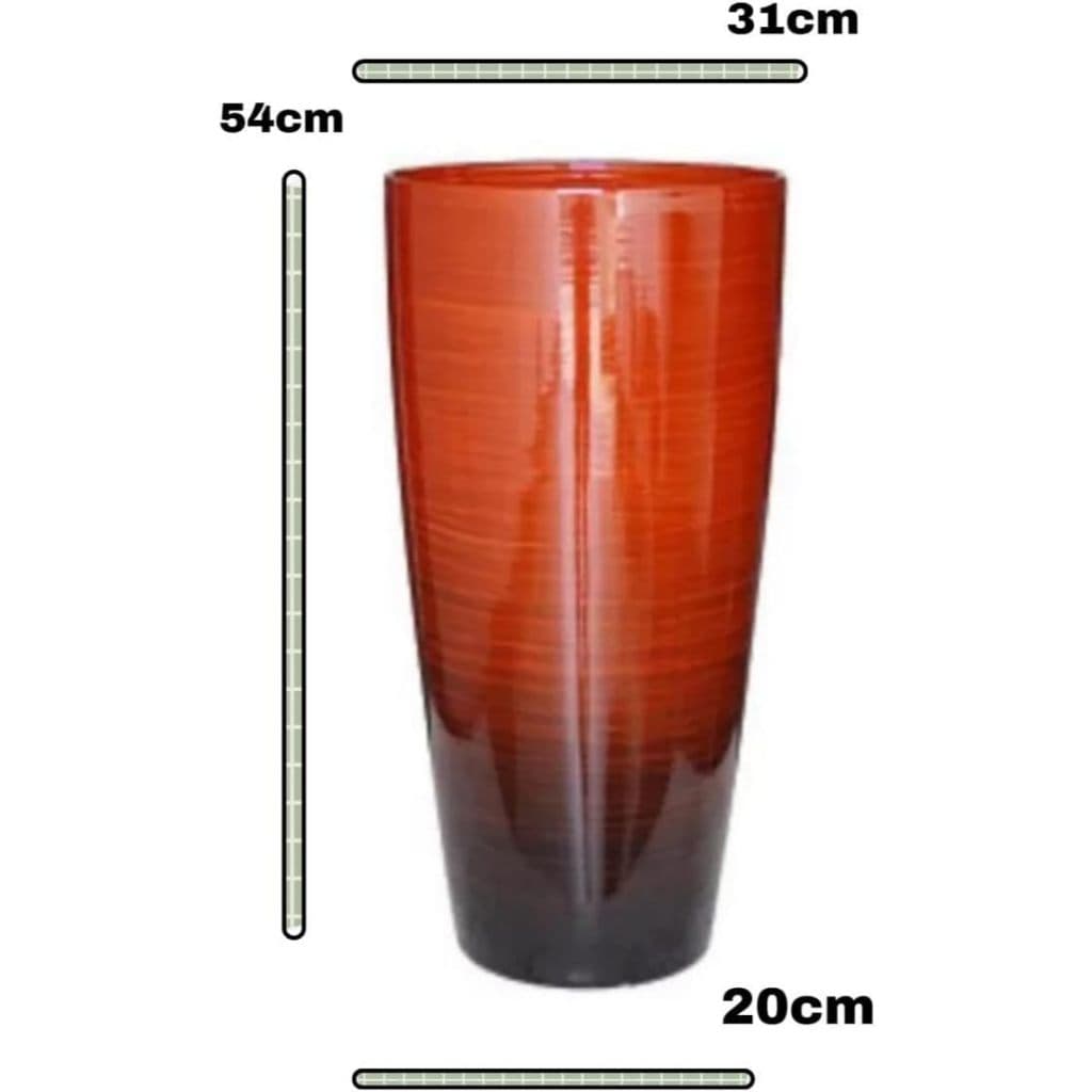 Vaso alto Para Planta Polietileno (Liso/Vermelho) 54x31, Vasos para Plantas para Decoração de Jardim e Casa.