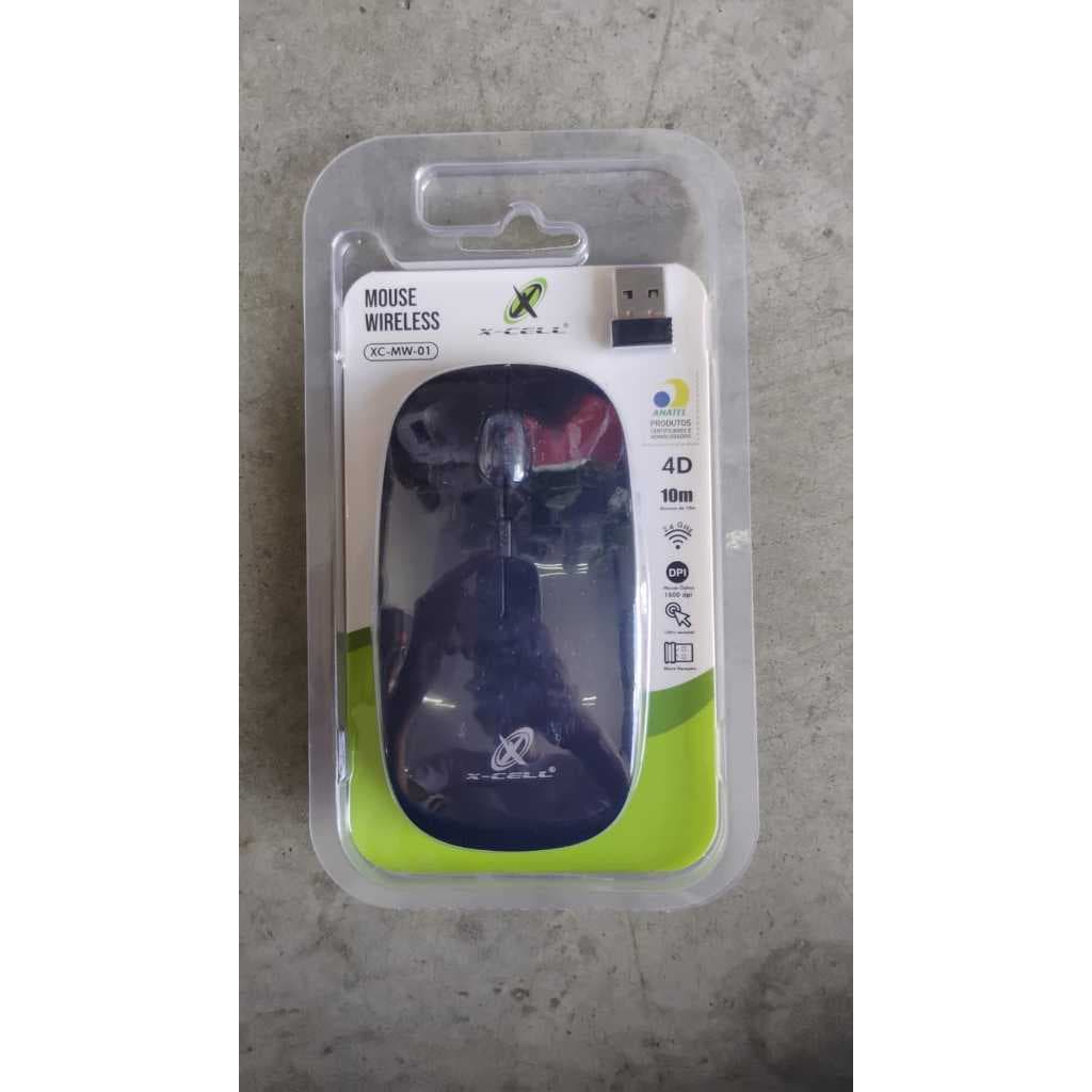 MOUSE WIRELESS 4D 1600 DPI PRETO/BRANCO