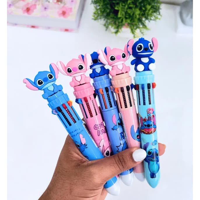 Ki 3 Canetas 10 CORES STITCH Ponta Fina