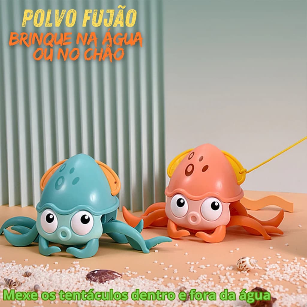 Polvo Infantil com Movimento Brinca na Água e Chão, Estimula Criatividade +3 Anos