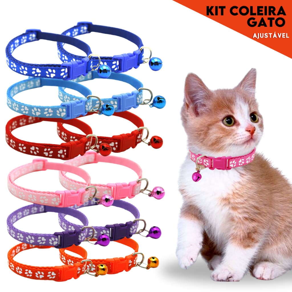 Coleira Pet Com Sino Ajustável Para Cães e Gatos Segura e Confortável - Nybc