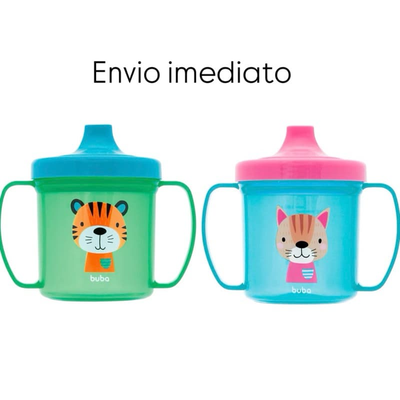 Copo Treinamento com Alça - Bico Rígido - 180 ml - Gatinho Tigrinho - Buba
