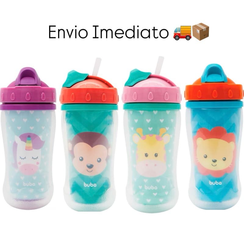 Copo Infantil Parede Dupla - Garrafinha - Animal Fun - Buba