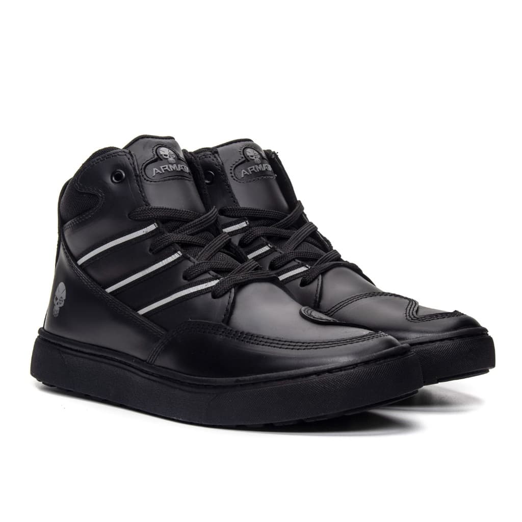 Bota Tênis Motociclista Refletivo Torque Preto/Branco Armata