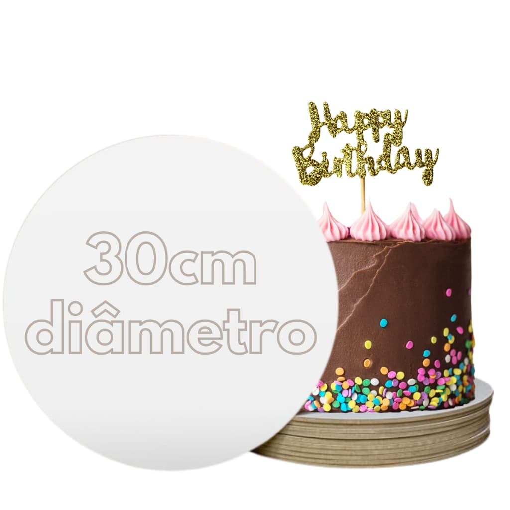 Kit 10 Cake Board 30cm de Mdf Suporte Base Para Bolo Redondo Resistente