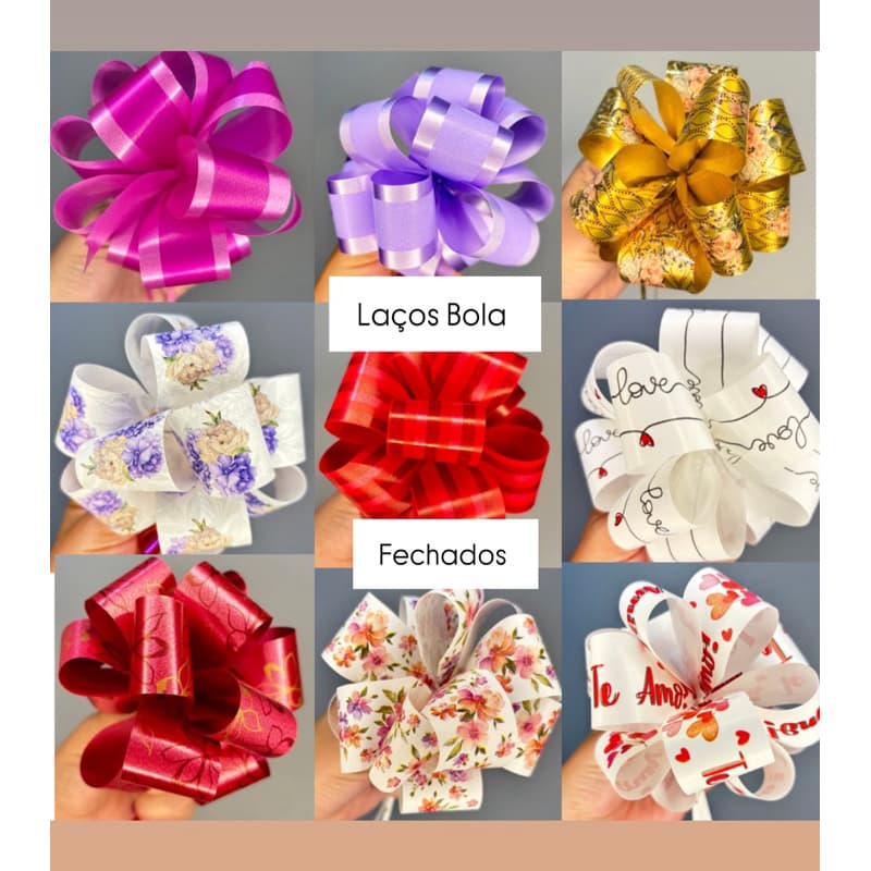kit 210 laços bola fechado