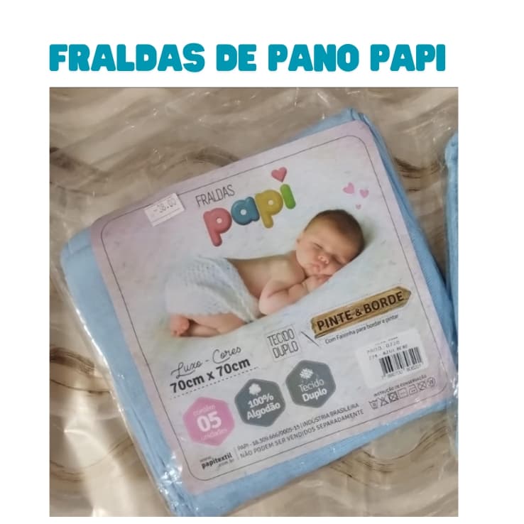 Fraldas de Pano Papi Azul ou Branca